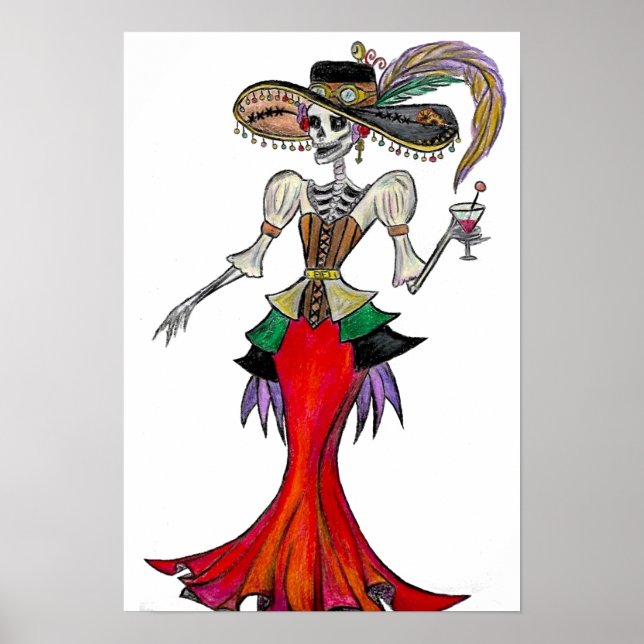 Steampunk Catrina, Dia de los Muertos poster (Framsidan)