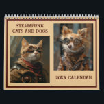 Steampunk Cats och Hundar AI Kalender<br><div class="desc">Adabla katter och hundar skildes i Steampunk stil. Alla hund- eller kattälskare skulle kärlek detta. Förutom julen,  betrakta en kalender som en skolpresent till ett college student,  en hemmauppvärmningspremie eller en födelsedagspresent som ge. AI-assisterad grafik som köpts med kommersiell använda. Bild: RavenPrintableDesign</div>