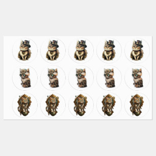 Steampunk Cats Sticker Lakan
