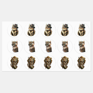 Steampunk Cats Sticker Lakan