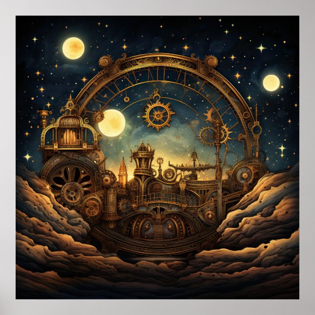 Steampunk Celestial Art Poster (Framsidan)