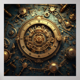 Steampunk Celestial Art Poster