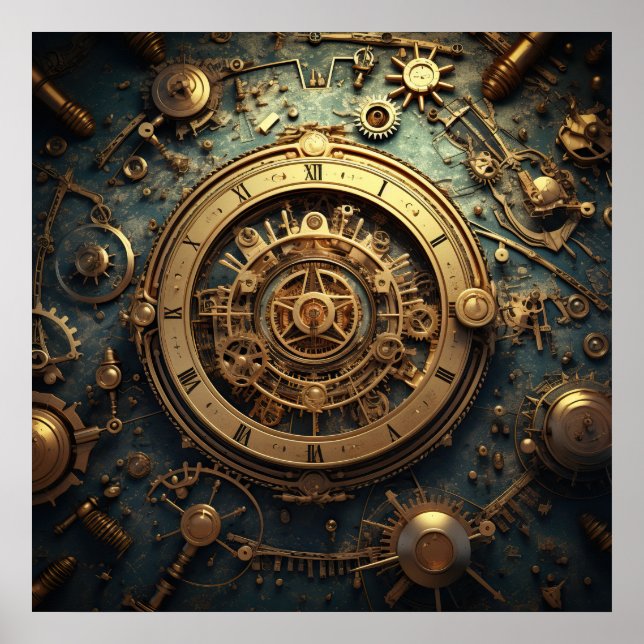 Steampunk Celestial Art Poster (Framsidan)