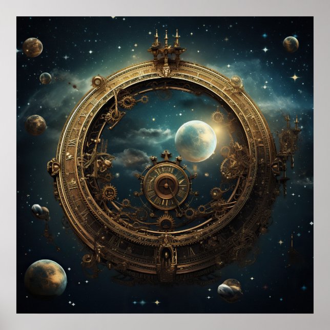 Steampunk Celestial Art Poster (Framsidan)