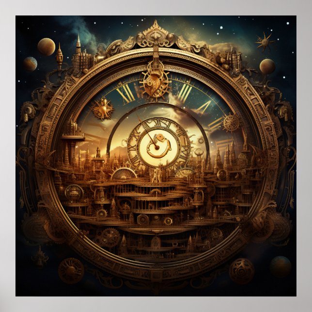 Steampunk Celestial Art Poster (Framsidan)