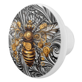 Steampunk Ceramic Bee Knob Knopp