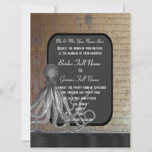 Steampunk chalkboard vintage stil bröllop inbjudningar