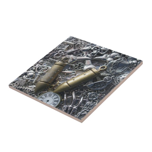 Steampunk charms kakelplatta (Sidan)