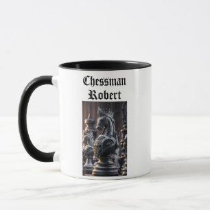 Steampunk Chess-design med eget namn Mugg