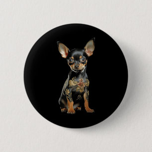 Steampunk Chihuahua Bläck Tat Art Tattoo Artist Pu Knapp