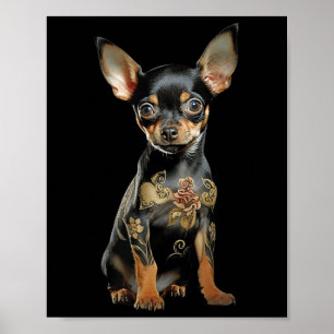 Steampunk Chihuahua Bläck Tat Art Tattoo Artist Pu Poster