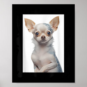 Steampunk Chihuahua Hund with Groovy Tattoos Hund Poster