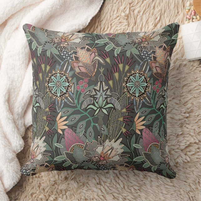 steampunk chintz grå kudde (Filt)