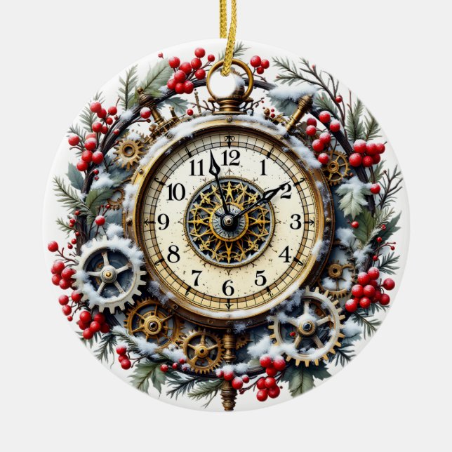 Steampunk Christmas Clock - Victorian Ornament (Framsidan)