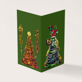 Steampunk Christmas Trees Kort