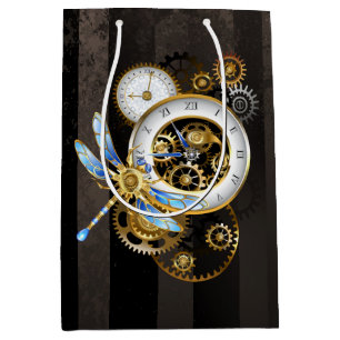 Steampunk Clock med mekanisk Dragonfly