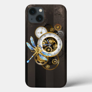 Steampunk Clock med mekanisk Dragonfly