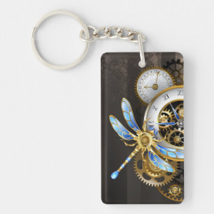 Steampunk Clock med mekanisk Dragonfly