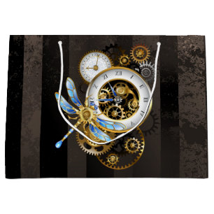 Steampunk Clock med mekanisk Dragonfly