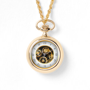 Steampunk Clock med mekanisk Dragonfly Armbandsur