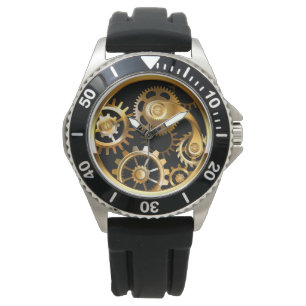 Steampunk Clock med mekanisk Dragonfly Armbandsur