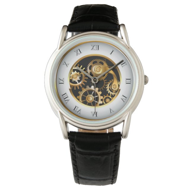 Steampunk Clock med mekanisk Dragonfly Armbandsur (Framsida)