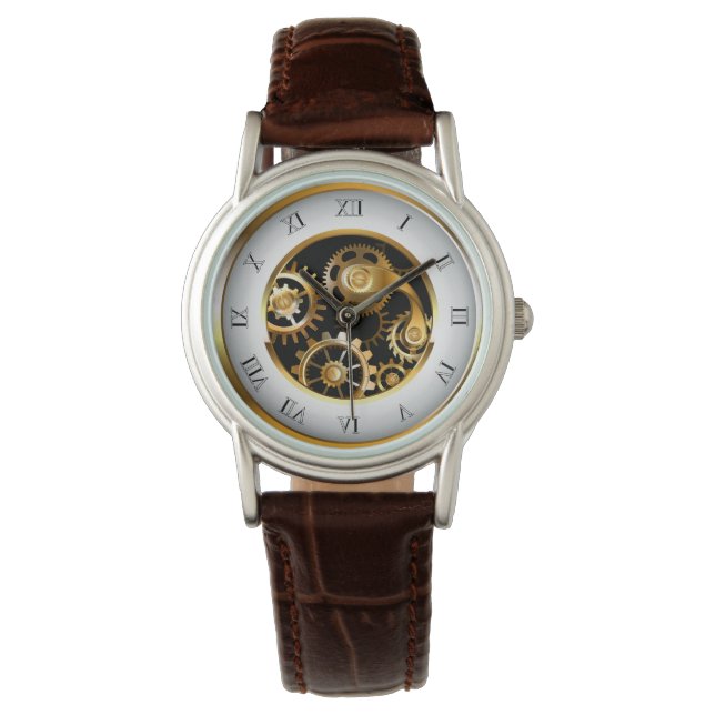 Steampunk Clock med mekanisk Dragonfly Armbandsur (Framsida)