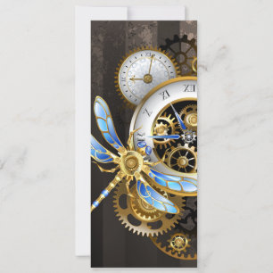 Steampunk Clock med mekanisk Dragonfly Inbjudningar