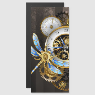Steampunk Clock med mekanisk Dragonfly Magnetisk Inbjudningskort