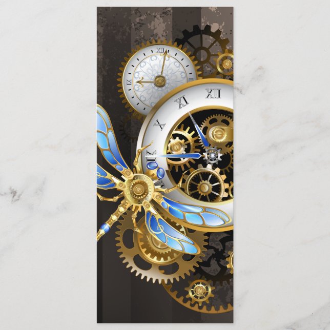 Steampunk Clock med mekanisk Dragonfly Program (Framsida)