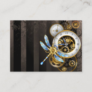 Steampunk Clock med mekanisk Dragonfly Rabattkort
