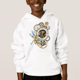 Steampunk Clock med mekanisk Dragonfly T Shirt