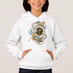 Steampunk Clock med mekanisk Dragonfly T Shirt