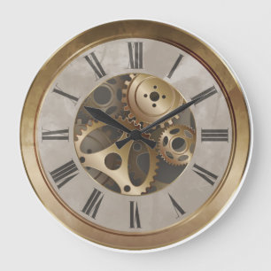 Steampunk Clock Stor Klocka