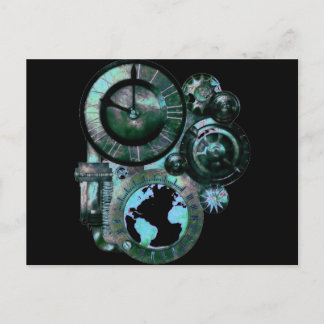 Steampunk Clock Vykort