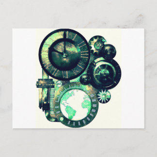 Steampunk Clock Vykort