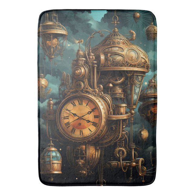 Steampunk Clocks Bath Mat Badrumsmatta (Framsidan (Vertikal))