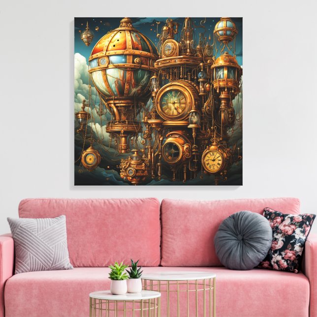 Steampunk Clocks Canvas Art (Insitu (Vardagsrum))