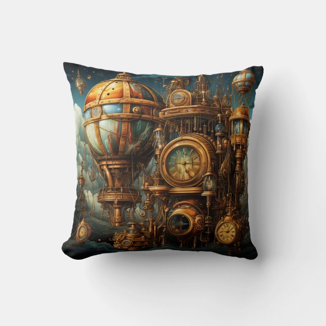 Steampunk Clocks Dekorativ kudde (Framsida)
