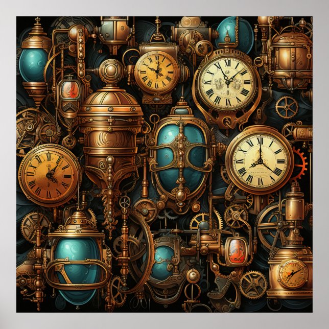 Steampunk Clocks Poster (Framsidan)