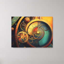 Steampunk Clockwork Abstract Design Canvastryck