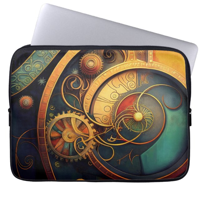Steampunk Clockwork Abstract Design Laptop Fodral (Framsidan)