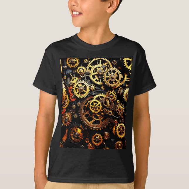 Steampunk Clockwork Gears 1004 T Shirt (Framsida)