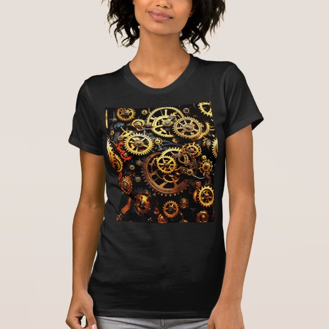 Steampunk Clockwork Gears 1004 T Shirt (Framsida)