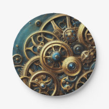 Steampunk Clockwork Guld och Teal