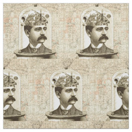 Steampunk clockwork hjärnmustasch man tyg