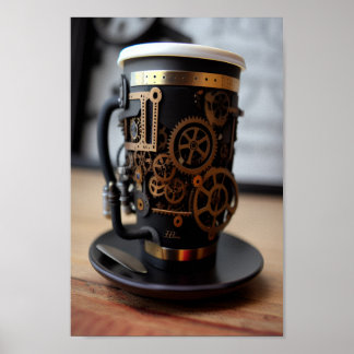 Steampunk Coffee Kopp Poster