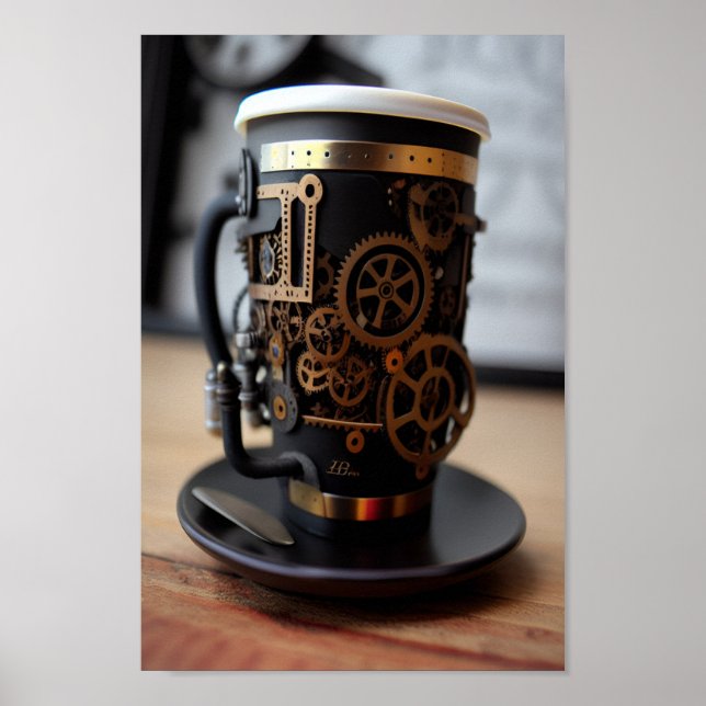 Steampunk Coffee Kopp Poster (Framsidan)