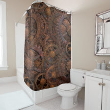 Steampunk Cogs Hjul Shower Curtain
