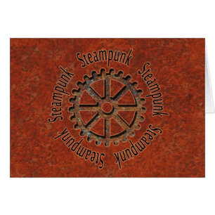 Steampunk CogWheel Hälsningskort